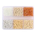thumbnail image 1 of 720 Pcs 6 Styles Perles de Rocaille en Verre 3 mm, Perles de Rocaille en Verre Rondes Perles Poney Mini Entretoise Perles en Vrac pour Bricolage Artisanat Bracelet Collier,13, 1 of 5