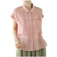 thumbnail image 1 of Tops Y Blusas de Manga 3/4 de Mujer, Camisas de Cuello Redondo con Botones de Moda Casual para Toda la Temporada Y el Uso de la Fiesta, 1 of 4