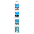 thumbnail image 2 of sunsanly 6/7-Inch Wall Hanging Photo Frame Rustic Solid Wood Vertical Collage Display Frame with Clear Glass DIY 4 Opening Picture Frame Wall Art Decoration, 2 of 7