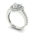 thumbnail image 2 of Halo Engagement Ring for Women - 2.03ct Moissanite in 14K White Gold Promise Ring, 2 of 6