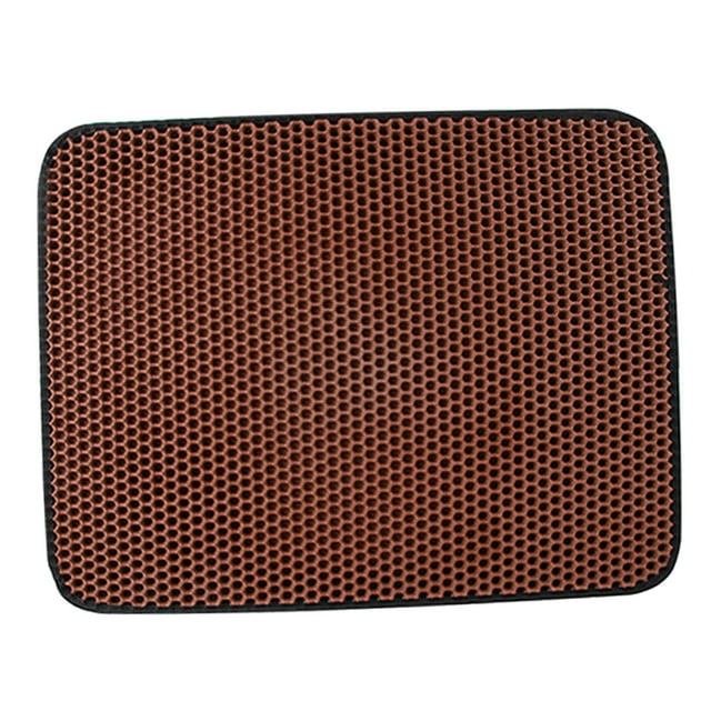 GROWTH TANK Honeycomb Cat Litter Mat Washable Non-Slip Waterproof Base Box brown brown 55x75cm