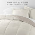 thumbnail image 3 of All Season Reversible Comforter Set Breathable Cool in Natural & Latte Cal King/King Size Bedding by Comfort Canopy, 3 of 19