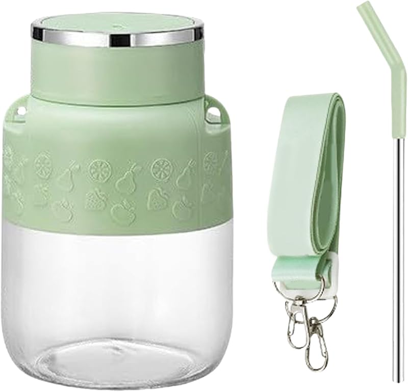 Mizuka Mini Blender, 800ml Mizuka Hand Blender, No Filter Required | Wireless | One Cup with Straw and hook, USB-C Rechargeable, Dishwasher Safe, Portable for Travel and Carrying (White)