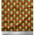 thumbnail image 1 of Soimoi Brown Cotton Voile Fabric Cactus With Conical Pot Tree Printed Craft Fabric by the Yard 56 Inch Wide, 1 of 3