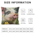 thumbnail image 5 of SHANXI Square Throw Pillow Covers Cute Piggy in Yellow Flower Field Pillow Cases Decorative 24x24in, 5 of 5