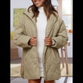thumbnail image 4 of Chaqueta Larga con Capucha y Acolchado de Rombos para Mujer, Abrigo de Invierno de Moda, Holgado y de Gran Tamaño, Chaquetas Cálidas de Larga. Verde L, 4 of 8