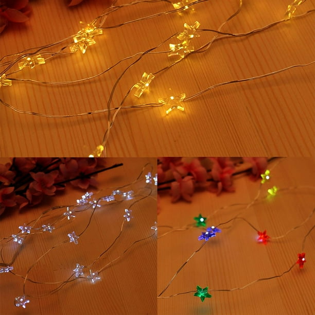 Créatif Star LED String Lights 2M 20 LED Batterie Lumière de Décoration à la Maison