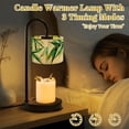 thumbnail image 4 of Candle Warmer Lamp with Timer Dimmer Vibrant Green Bamboo Stalks Leaves Abstract Artistic Spring Decor Candle Lamp Warmer for Jar Candle with 4 Bulbs Gifts for Women House Warming Gifts, 4 of 8