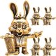 thumbnail image 2 of Golden Brass Bunny Pendant Creative Key Chain Accessory 5Pcs, 2 of 5