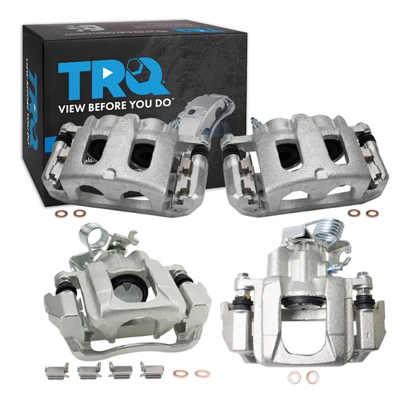 TRQ Front and Rear Brake Caliper Set Zinc Coated Brackets Fits 2009 Ford Flex 2010-2012 Taurus 2009-2012 Lincoln MKS