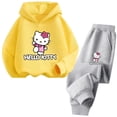thumbnail image 3 of Conjuntos de sudaderas con capucha Conjunto de ropa para niños Ropa de Hello Kitty para niños Ropa para niñas Tops Pantalones Trajes de 4 a 14 años Trajes con capucha Suéter, 3 of 5