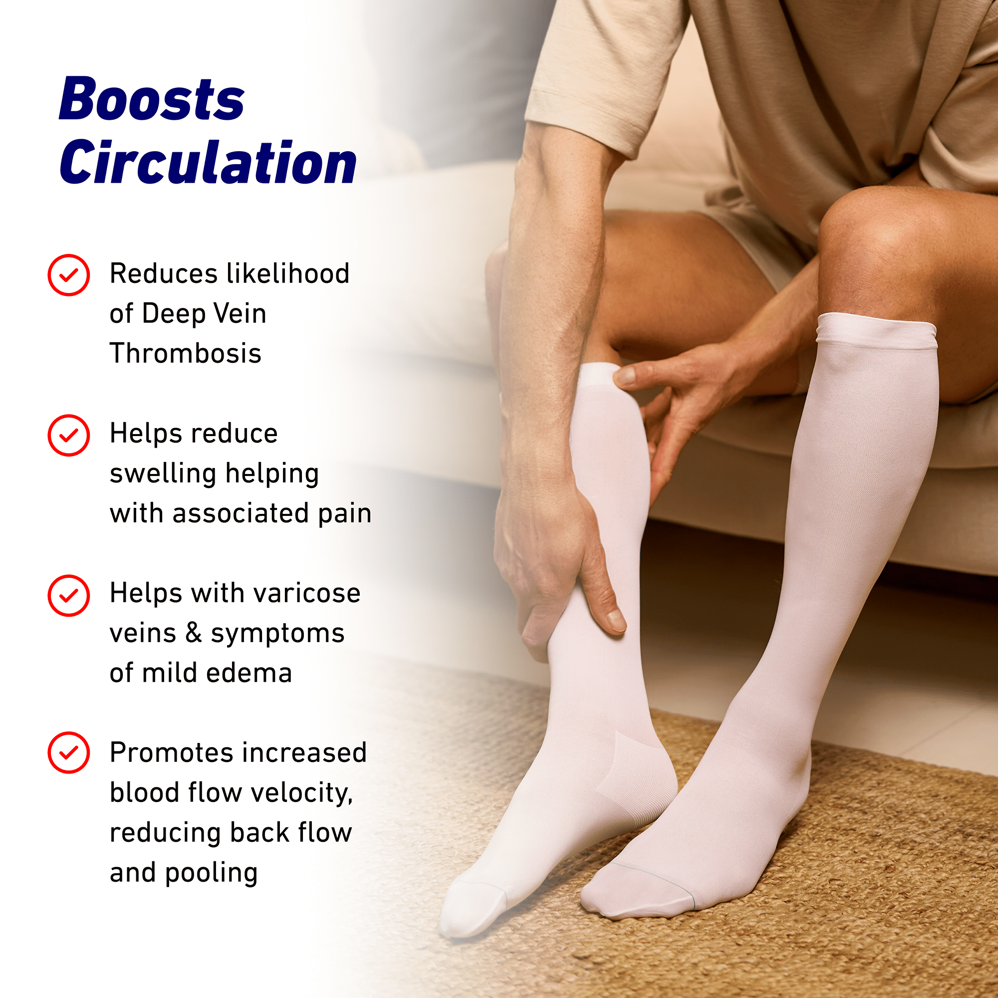 Neo G Post-Surgical Knee High Anti-Embolism Stockings 18mmHg X-Large White