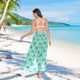 thumbnail image 7 of FORMRS Womens Long Sarong Beach Wrap Semi-Sheer Bikini Skirt Bathing Swimsuit Cover Up, Green Palm Tree Pattern, 7 of 7