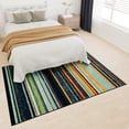 thumbnail image 4 of Ottomanson Striped Area Rug 5' x 6'6" - Non Slip Low Pile Carpet, Multicolor, 4 of 8