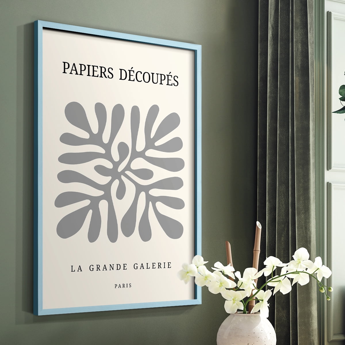 Matisse CCCXC in Blue Solid Wood 22 x 28 Framed Print