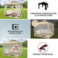 thumbnail image 3 of HOTEEL 10x10 Gazebos for Patios, Canopy Tent Outdoor Gazebo Backyard Gazebo Patio with Mosquito Netting and Double Roof for Party, Wedding, BBQ and Event, Khaki, 3 of 13