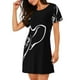 thumbnail image 2 of Easygdp French Bulldog Camisón de manga corta para mujer, informal, estampado, 2 of 6