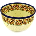 thumbnail image 1 of Polish Pottery 8-inch Bowl (Russett Floral Theme) Hand Painted in Boleslawiec, Poland + Certificate of Authenticity, 1 of 6