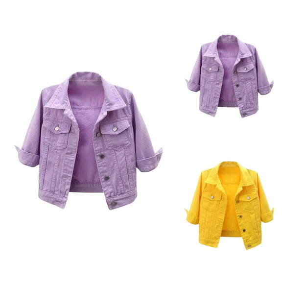 Jackets for Women Winter Jackets for Women Women's Short Casual Fashion Three Quarter Sleeve Denim Jacket