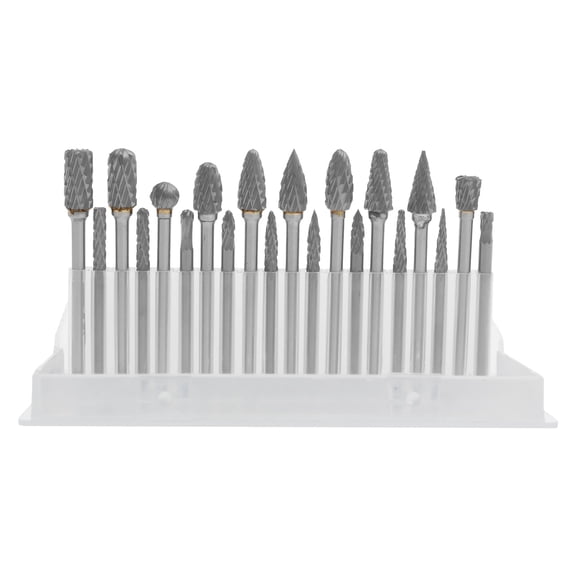 20Pcs Carbide Die Grinder Bits for Rotary Tool Double Cut Tungsten Steel Rotary Burr Set Carving Tools for Metal Marble Jade Grinding Engraving Polishing