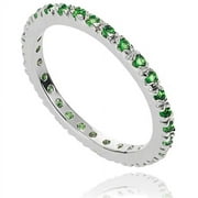 Journee Collection Sterling Silver Colored Cubic Zirconia Eternity Band