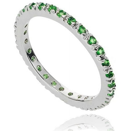 Journee Collection Sterling Silver Colored Cubic Zirconia Eternity Band