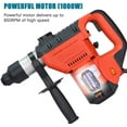 thumbnail image 6 of 1-1/2" SDS Rotary Hammer Drill Set Heavy Duty Demolition Hammer with Drill Bits Chisels Grease for Concrete Wood Steel, 6 of 9