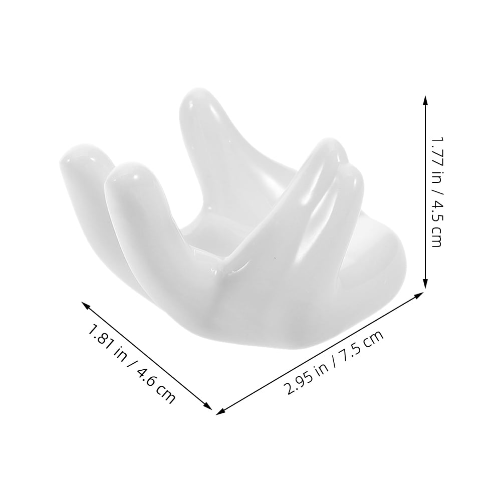 WHAMVOX 6pcs Hand Shaped Ceramic Egg Cup Holder Porcelain Egg Display Stand for Easter Eggs Hard Boiled Eggs Kitchen Table Decor Porcelain Eggs Holder for Festive