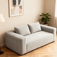 thumbnail image 2 of Jopath 63" Cloud Loveseat Sofa,Memory Foam 2-Seater Corduroy Couch ,Deep Seat Compact Couch for Living Room Bedroom,No Assembly,Light White, 2 of 7