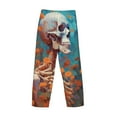 thumbnail image 3 of Haiem Artistic Orange Carnation Skull Men's Pajama Pants Ultra Lightweight Pjs Bottoms Sleepwear Bottom Pants With Pocket Drawstring-Small, 3 of 7