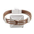 thumbnail image 2 of Pulsera multicapa jinwen Cuero PU Trenzado, 2 of 8