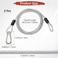 thumbnail image 3 of Cable de Seguridad con Ganchos y Bucles [2Pcs] - 6.56ft / 78.7 Pulgadas Cable de Seguridad para Candado de Equipaje de Acero Inoxidable para Bicicletas y Equipaje - [Plateado], 3 of 6