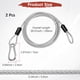 thumbnail image 3 of Cable de Seguridad con Ganchos y Bucles [2Pcs] - 6.56ft / 78.7 Pulgadas Cable de Seguridad para Candado de Equipaje de Acero Inoxidable para Bicicletas y Equipaje - [Plateado], 3 of 6