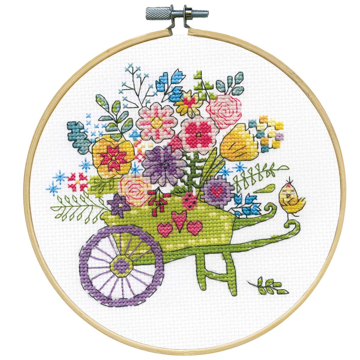 Design Works™ Flower Cart Hoop Counted CrossStitch Kit