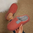 thumbnail image 5 of HNMKIU Winter Slippers for Women Ladies Home Comfortable Thick Sole Warm Soft Sole Fuzzy Indoor Outdoor Shoes Cozy Slippers for Women Watermelon Red,9.5, 5 of 7