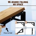 thumbnail image 5 of Folding Bracket, 2 Pieces Folding Shelf Support, Heavy Duty Wall-Mounted Folding Bracket, Metal Folding Console Support, Wall-Mounted Folding Brackets, 5 of 5