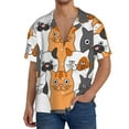 thumbnail image 3 of Disketp Men's Hawaiian Funny Cats Print Shirts Button Down Holiday Beach Shirts-XX-Large, 3 of 7