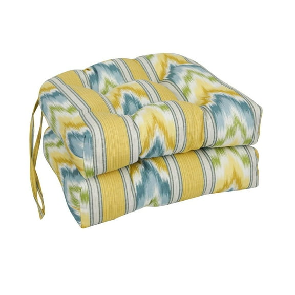 Blazing Needles 16-inch Spun Polyester Outdoor U-shaped Tufted Chair Cushion