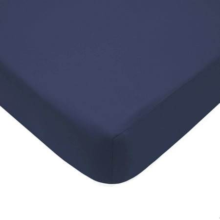 - American Baby Company 100% Cotton Percale Fitted Crib Sheet, Navy