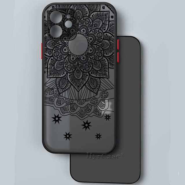 Funda de flores de encaje Vintage Floral Sexy negra para iPhone 13 12 11 Pro Max X XR XS 7 8 Plus 6S Mini funda mate dura de parachoques suave Tan Jianjun unisex