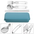 thumbnail image 4 of 1 Set Travel Utensils Set With Case Foldable Spoon Fork Chopsticks Portable Stainless Steel Spoon Fork Set Camping Hiking Backpacking Reusable Utensils, 4 of 8