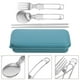 thumbnail image 4 of juego de utensilios de viaje con estuche, cuchara, tenedor y palillos plegables, juego de cuchara y tenedor de acero inoxidable portátil, utensilios reutilizables para acampar, senderismo y mochileros, 4 of 7
