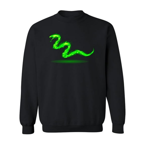 Snake On Green Fire Sweatshirt Men -Image by Shutterstock, Male Large
