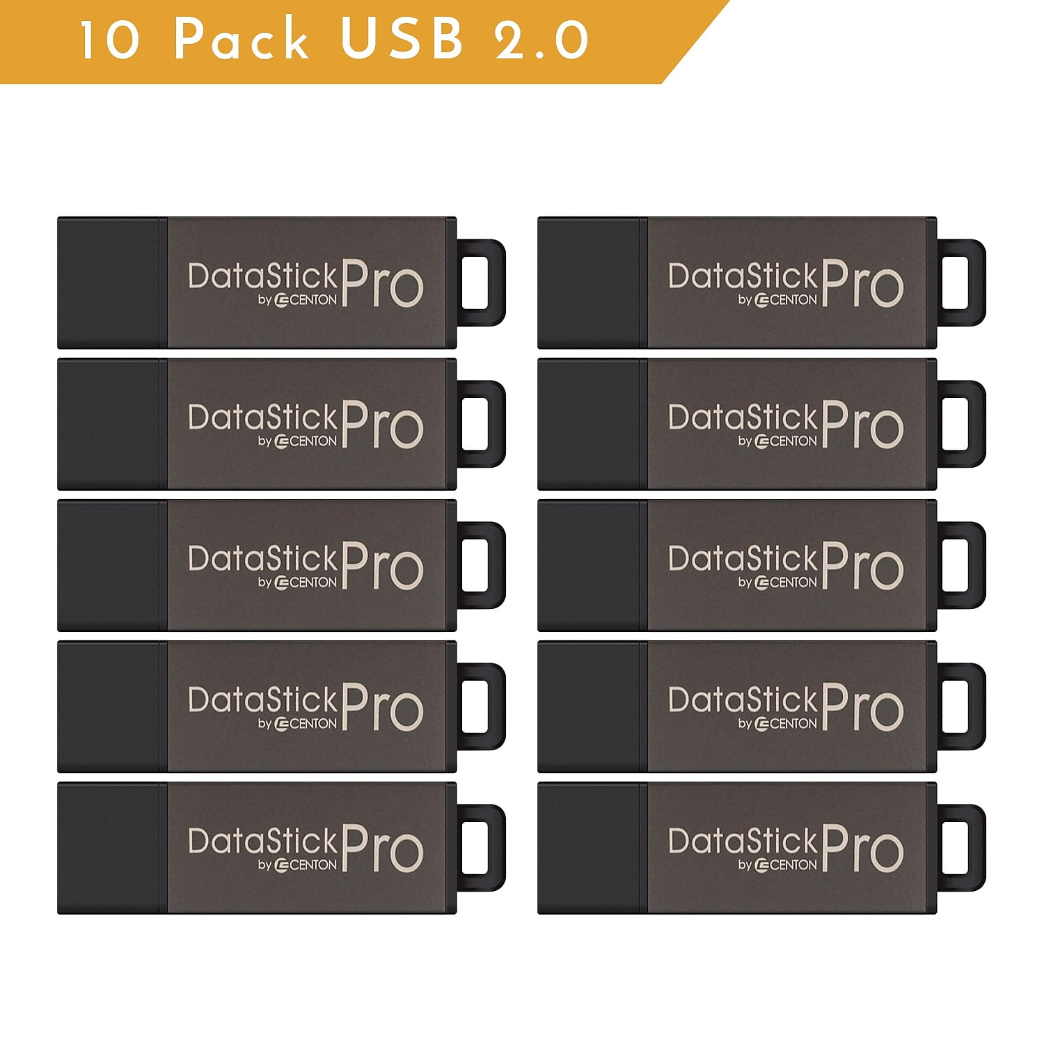 Centon ValuePack USB 2.0 Datastick Pro (Grey), 8GB 10 Pack