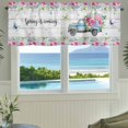 thumbnail image 3 of Spring Farmhouse Short Window Curtain Valances, Truck Botanical Floral Leaf Butterfly Wooden Grain Rod Pocket Kitchen Valances for Living Room Bedroom Bathroom Cafe 42" x 12", 3 of 8