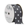 thumbnail image 3 of Offray Ribbon, Pewter Grey with White Polka Dot 1 1/2 inch Grosgrain Polyester Ribbon, 9 feet, 3 of 6