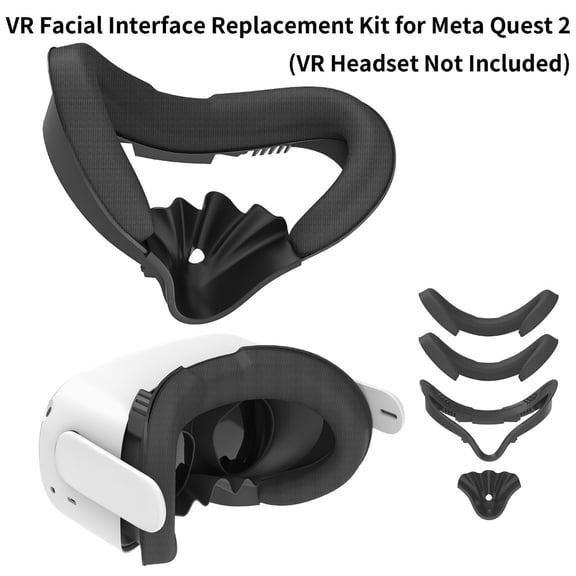 ZZHY Direct VR Facial Interface Replacement Kit for Oculus/Meta Quest 2, VR Accessories Include Facial Interface Bracket, Anti-Leakage Nose Pad, Foam Face Covers