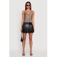 thumbnail image 2 of Womens Faux Leather Drop Waist Pleated Skirt, 2 of 5