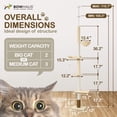 thumbnail image 2 of CAPHAUS Floor to Ceiling Cat Tree, Adjustable Height 104”-115” Multi-Tier Cat Climbing Tower w/ Itching Scratcher, Cozy Hammock, Interactive Playball, Platforms for Indoor Cats, Beige, 2 of 8