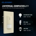 thumbnail image 3 of ELEGRP Occupancy Motion Sensor Light Switch, PIR Infrared Motion Activated Wall Switch, No Neutral Wire, Single Pole for CFL/LED/Incandescent Bulb, Wall Plate Included, UL Listed, 3 of 10